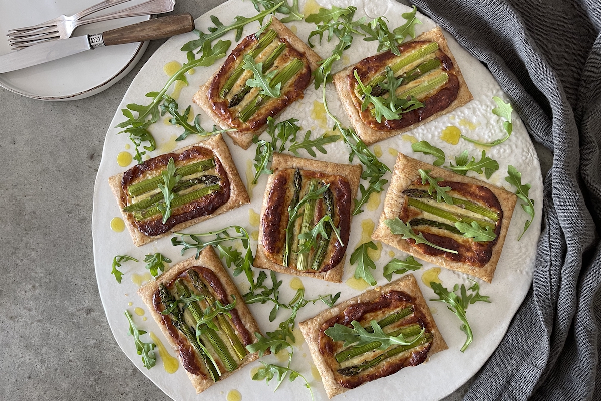 Asparagus Tart with Rocket Salad